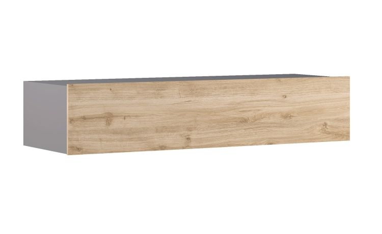 Sofia base cassettone titanio e rovere cadiz L180 cm