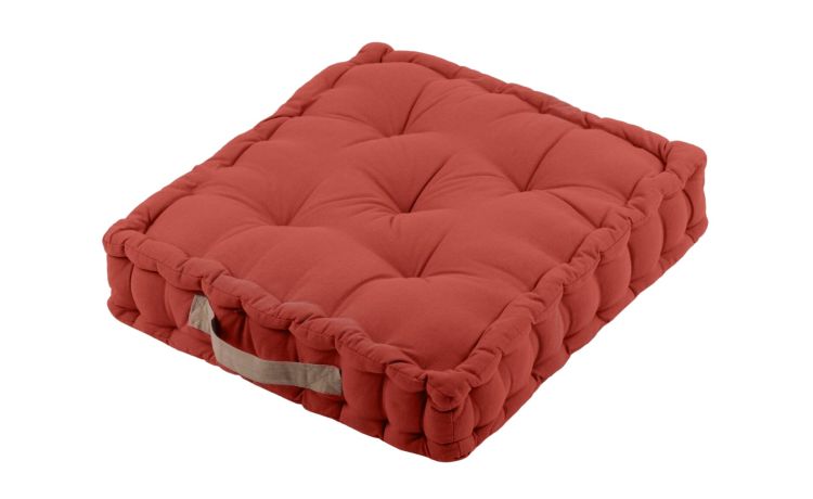 Duo cuscino materasso color terracotta 45x45 cm--Rosso-Cotone-45 cmx45 cm