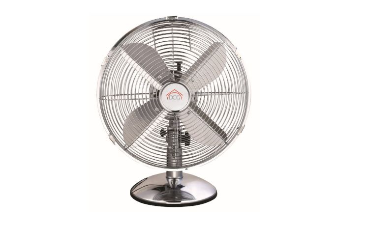 Dcg Ventilatore da tavolo 30cm VE1612-SS-in metallo-Argento--50 cmx35 cm