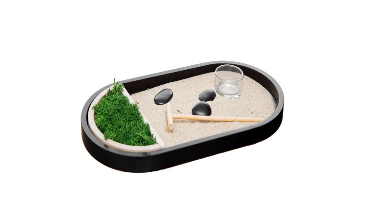 Giardino Zen ovale oggetto decorativo - -Multicolore-Mdf-2