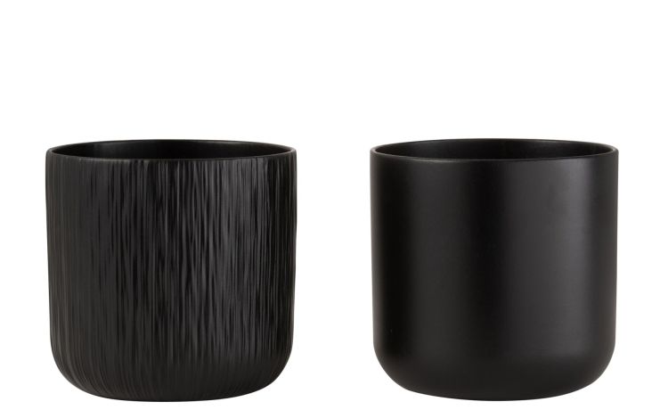 Black porta vaso in ceramica Ø26