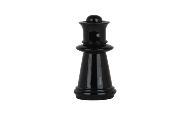Scacco Regina oggetto decorativo nero H25 cm