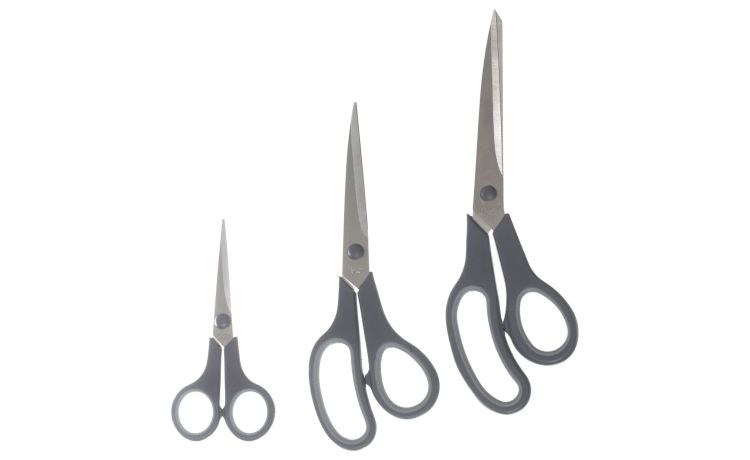 Set 3 forbici da cucina in acciaio grigio - -Grigio-Acciaio