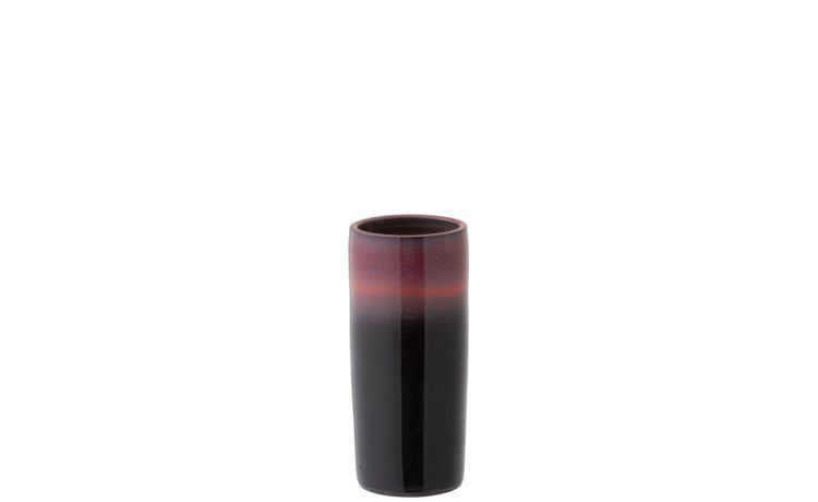 Vaso bordo in ceramica rosso e nero--Nero-Ceramica