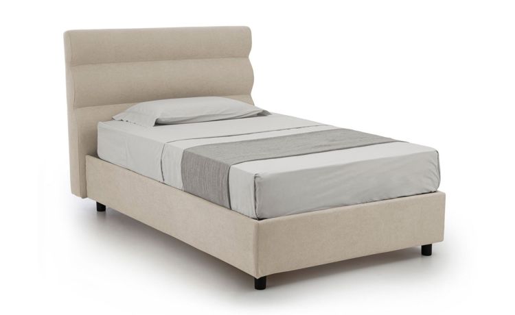 Baleari letto piazza e mezza contenitore beige  -In tessuto