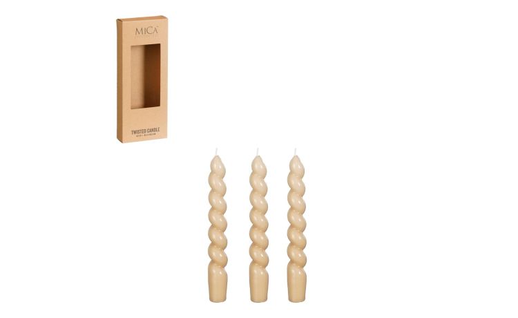 Twist set 3 candele crema