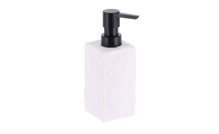 Dispenser bianco effetto pietra grezza 6x18 cm- -Bianco-Poliresina-18 cmx6 cm