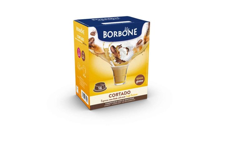 Borbone Box 16 Capsule di bevanda solubile CORTADO-al gusto caffè macchiato compatibili con macchine a marchio Lavazza A Modo Mio