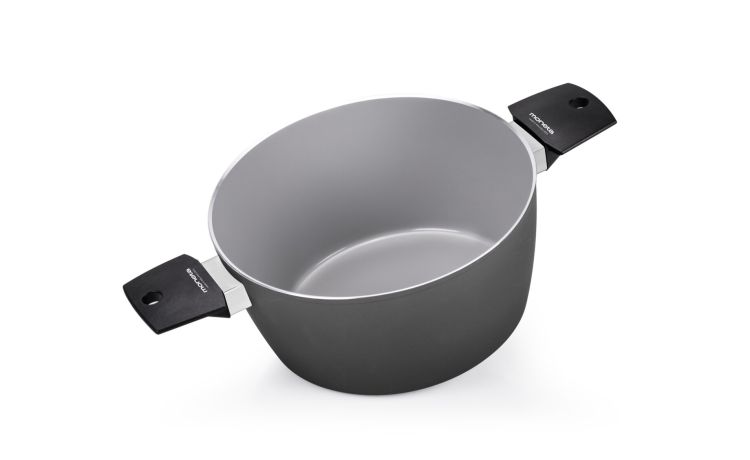 Futura casseruola 2 manici Ø20 cm-Fondo adatto a induzione-Grigio-Alluminio