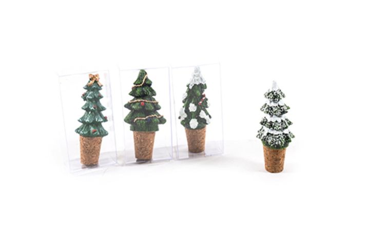 Tappo per bottiglia in resina natalizio