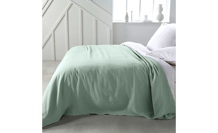 Organic Cotton copritutto verde 180x260 cm- --100% Garza di Cotone-Singolo