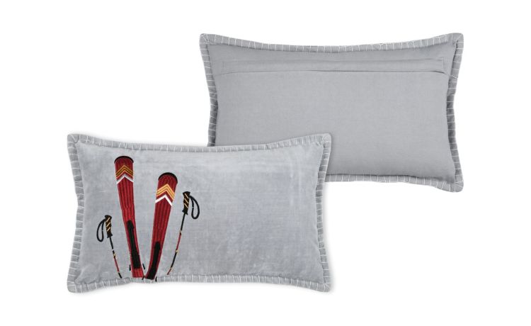Chamonix cuscino in cotone grigio 30x50 cm--Grigio-Cotone-30 cmx50 cm