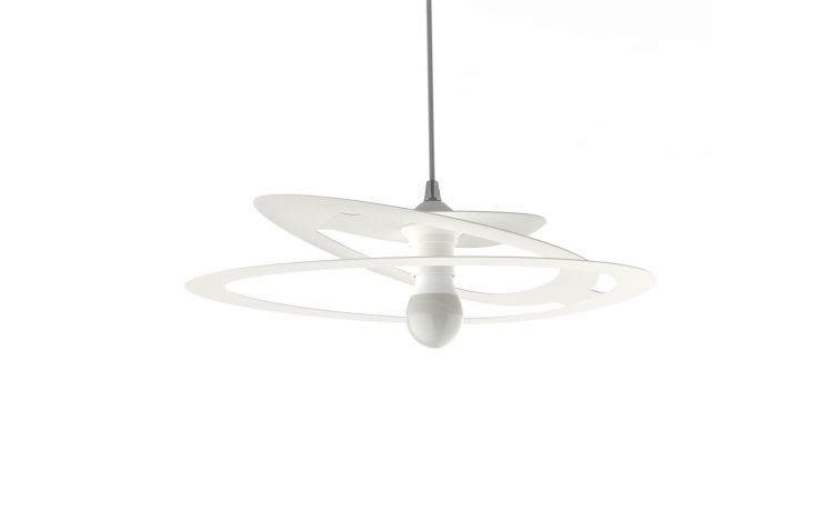 Dilate sospensione 1 luce con anelli Ø60 cm- -Bianco-Metallo-120 cmx60 cm