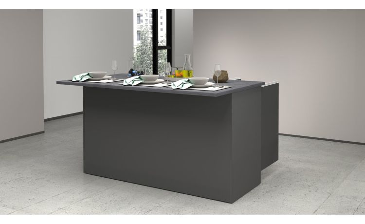 Snack isola 3 ante antracite opaco/report L155 cm--Antracite--90 cmx155 cm