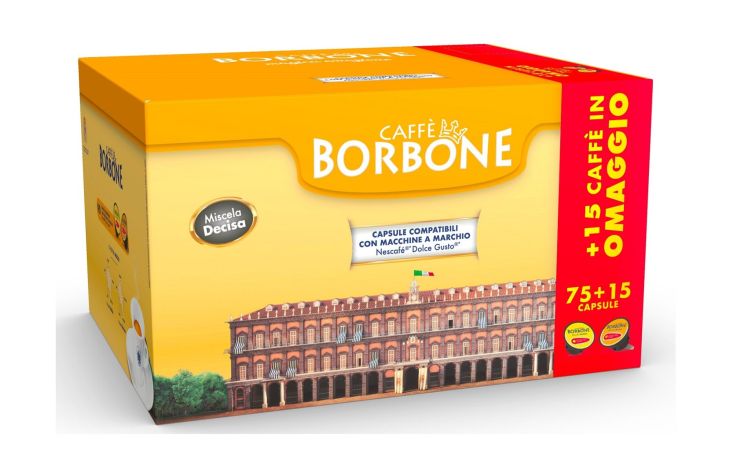 Borbone Box 90 (75+15 omaggio) Capsule caff&egrave; miscela Decisa-compatibili con macchine Nescafé Dolce Gusto