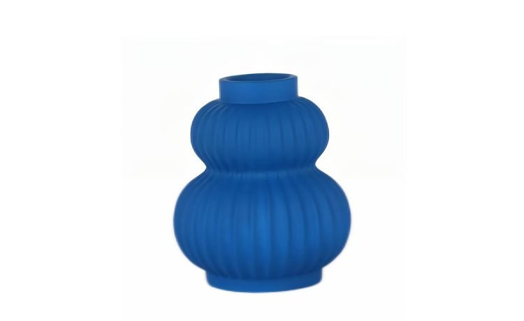 Pine vaso H22 cm in resina blu
