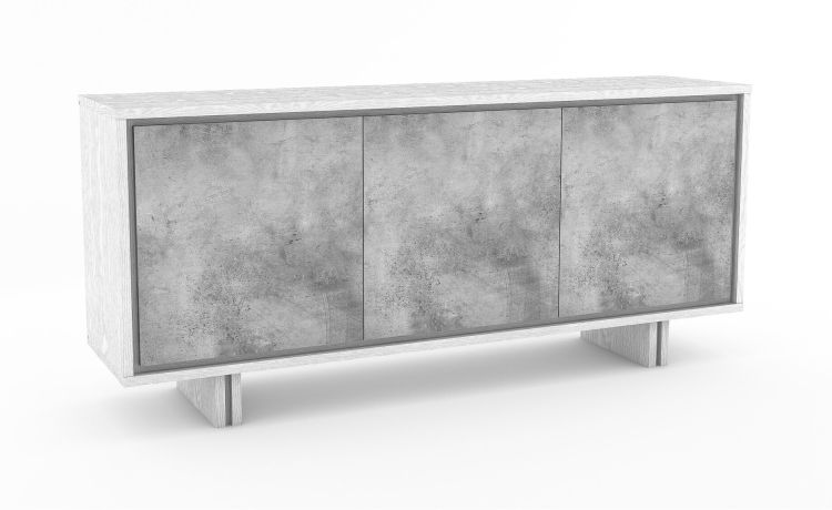 Rio madia 3 ante L189 cm bianco frassino/cemento--Cemento-Nobilitato-84 cmx189 cm