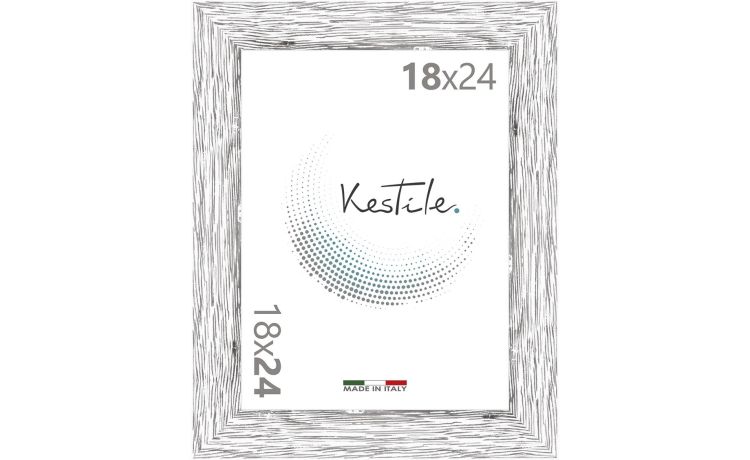 Striata cornice in legno argento 18x24 cm- -Argento-Legno-24 cmx18 cm