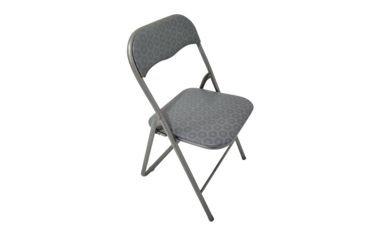 Flip sedia pieghevole pois grigia--Grigio-Acciaio-78 cmx44 cm