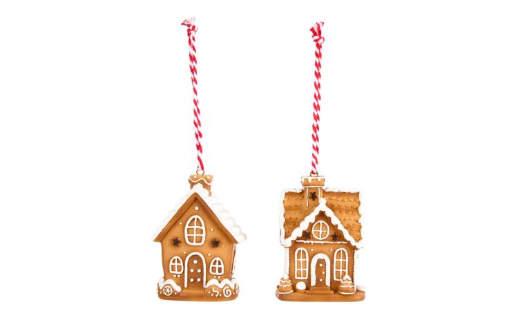 Casetta marzapane natalizia marrone chiaro--Marrone--8 cmx6 cm