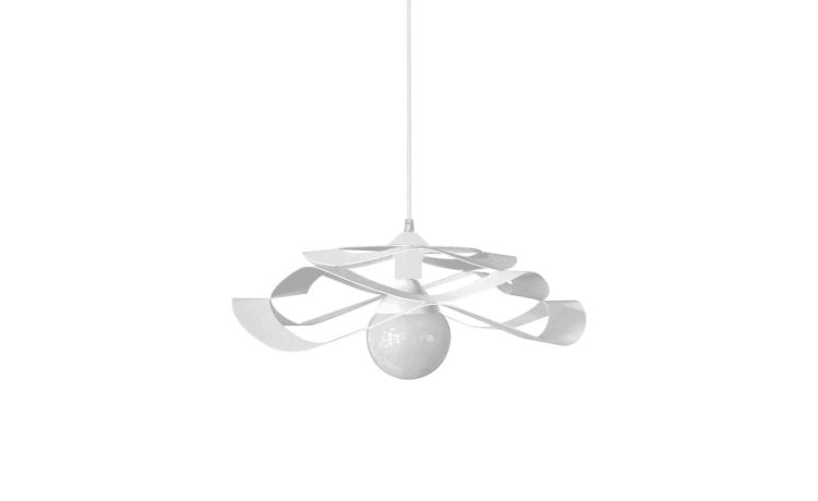 Gami sospensione 1 luce in metallo bianco Ø40 cm- -Bianco-Metallo