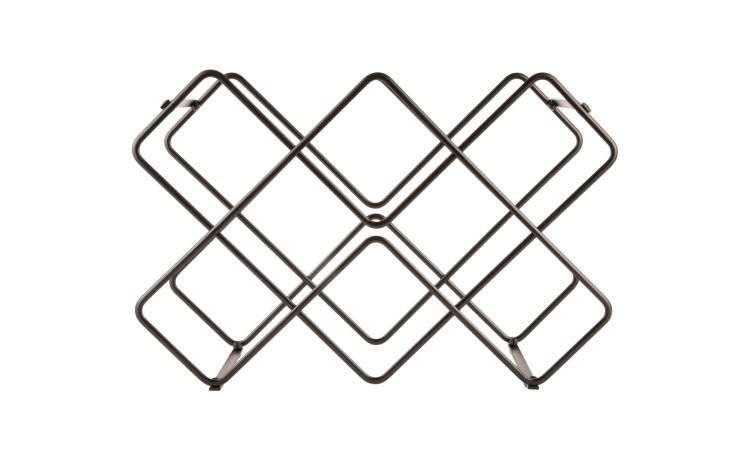 Diamond porta bottiglie in ferro nero--Nero