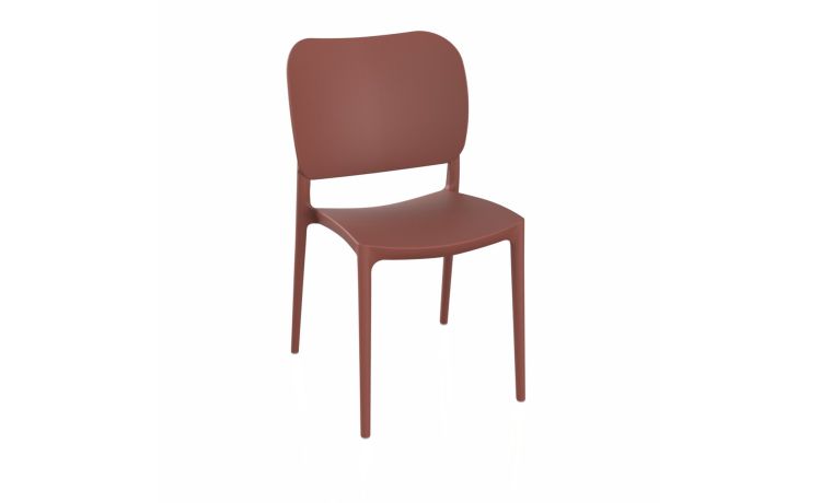 Midy sedia in polipropilene colore corallo--Rosso-Polipropilene-84 cmx45 cm