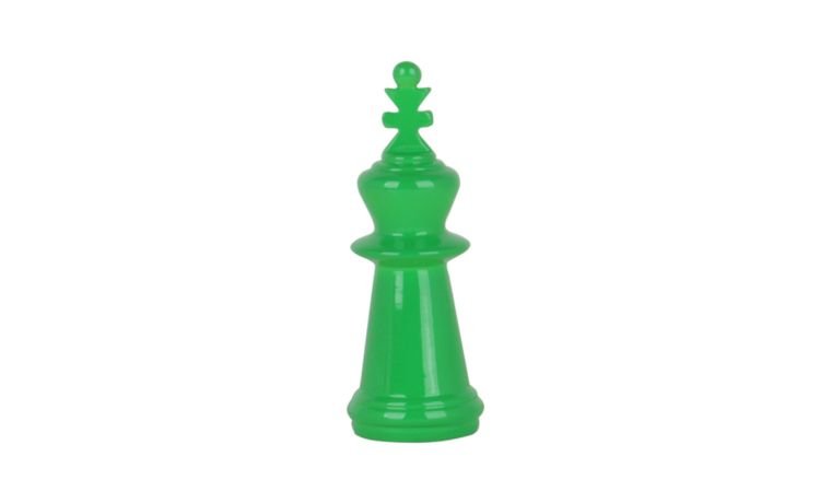 Scacco Re oggetto decorativo verde H15 cm