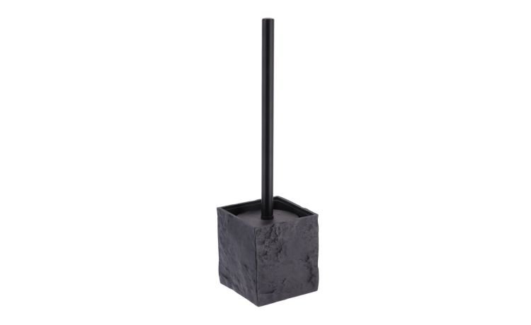 Portascopino nero effetto pietra grezza 10x37 cm