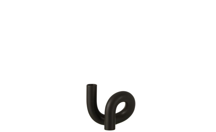 Torsion candeliere in ceramica nera---Ceramica-14 cmx17 cm