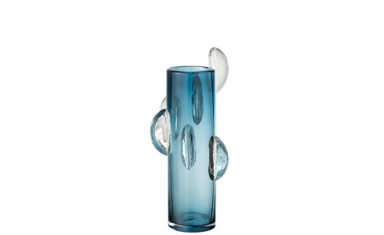 Steggy vaso in vetro blu h37 cm--Blu-Vetro