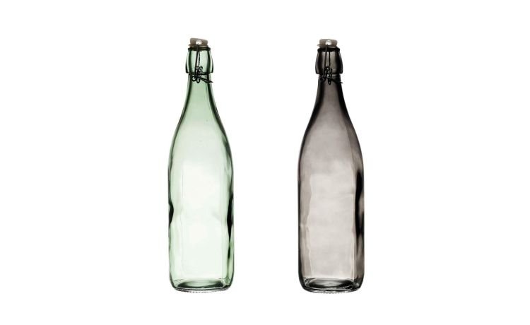 Bottiglia in vetro verde con tappo 1L