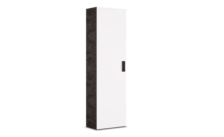 Lisbona mobile 1 anta bianco lucido e grigio- -Pietra scura-Pannello-204 cmx60 cm