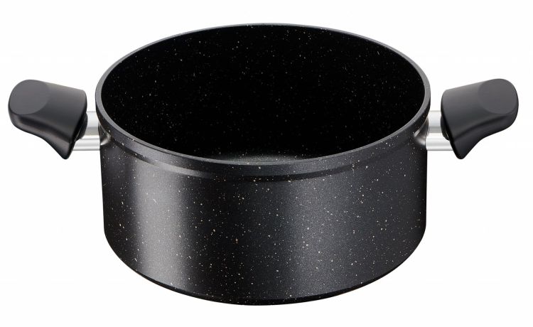 Casseruola 2 manici in alluminio nero Ø20 cm- -Nero-Alluminio