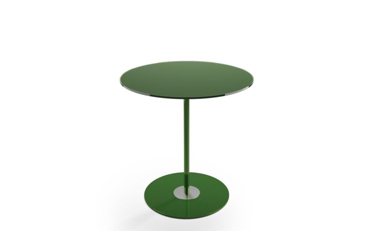 Glass tavolino Dallia rotondo verde h44 cm--Verde-Vetro