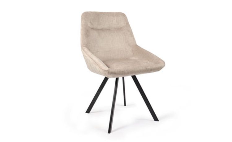 Emily sedia in tessuto effetto velluto beige--Beige-Tessuto-89 cmx53 cm