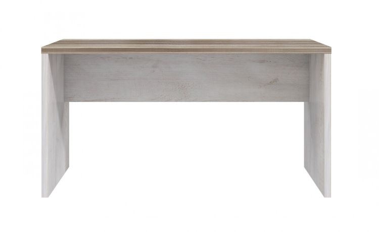 Volterra scrivania in laminato bianco e rovere L140-Miruse L160 x P80 x H72