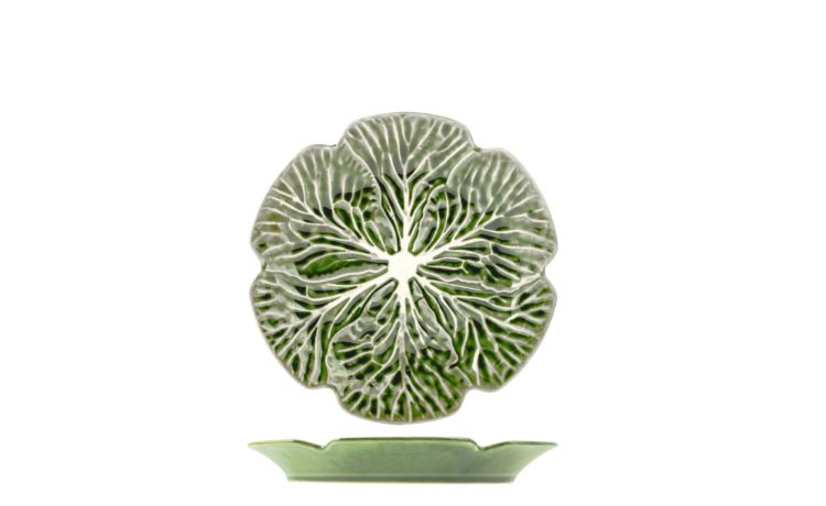 Piatto verza verde in gres Ø19 cm --Verde-Gres