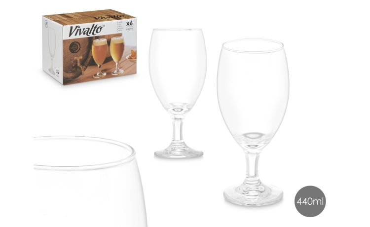 Bicchiere birra in vetro trasparente 440 ml--Trasparente-Vetro