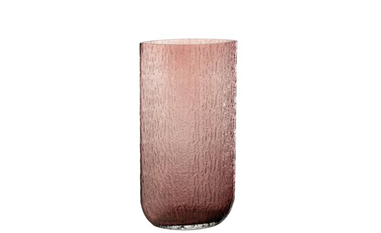 Mila vaso alto in vetro rosso 40x21 cm--Rosso-Vetro