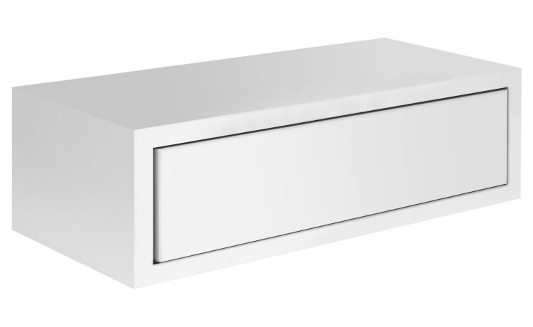 Lego mensola con cassetto in mdf bianca 45x20 cm- -Bianco-Mdf-13