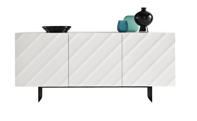 Zen madia bianca-Struttura in nobilitato tinta unita -Bianco-Mdf-80 cmx180 cm