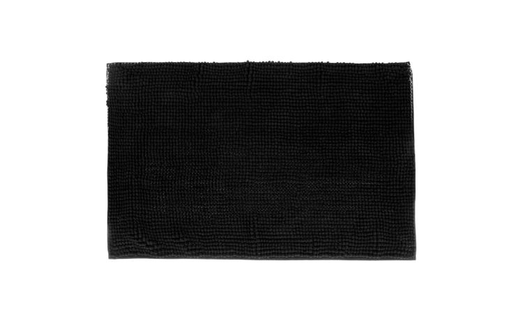 Mini tappeto bagno nero in poliestere 50x80 cm--Nero-Poliestere-50 cmx80 cm