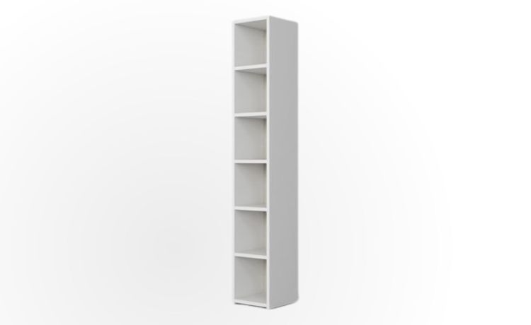 Cabrio libreria 6 vani bianca L.34-L.34xP39xH208 cm-Legno bianco-Pannello ecologico-208 cmx34 cm