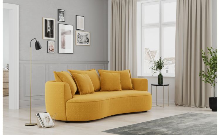 Chic divano megasofà giallo--Giallo-Tessuto-66 cmx229 cm