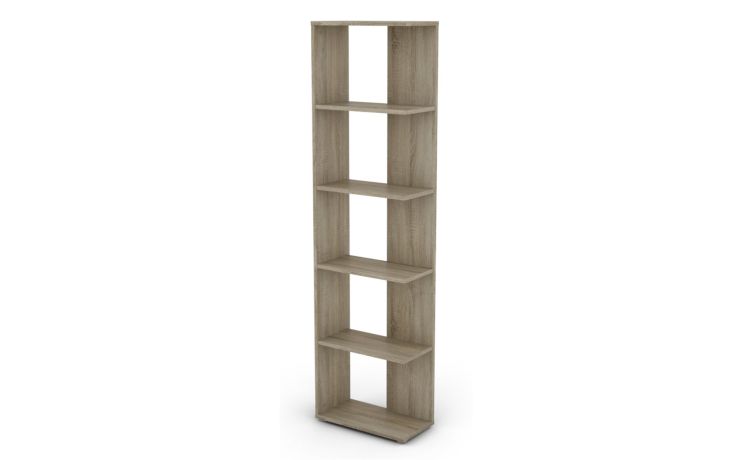 Cindy libreria in pannello legno naturale-5 ripiani-Legno naturale-Pannello-185 cmx50 cm