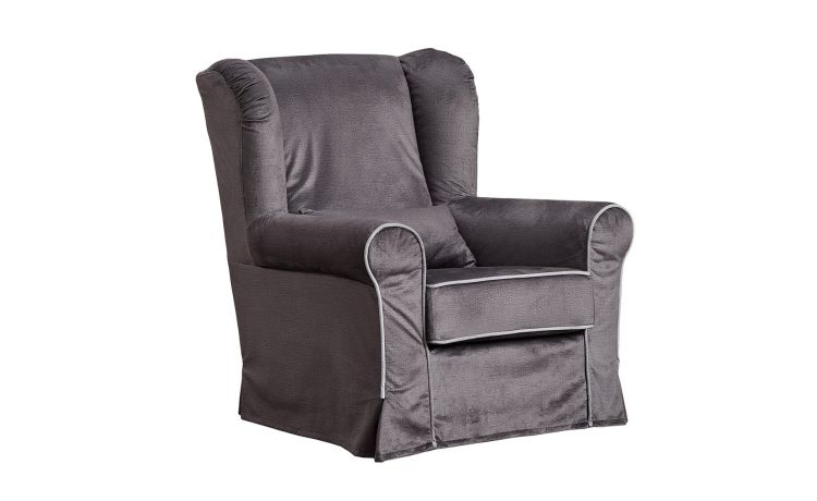Vienna poltrona in tessuto grigio-Sfoderabile-Grigio-Tessuto-100 cmx88 cm