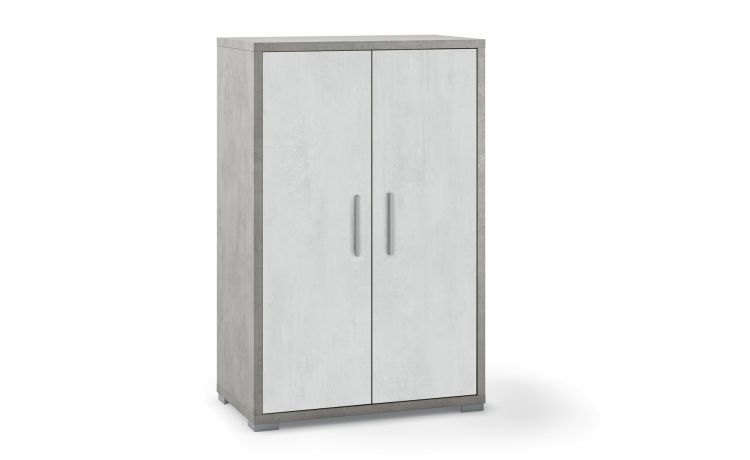 Work mobile 2 ante ufficio colore cemento/ossido--Grigio-Melaminico-110 cmx71 cm