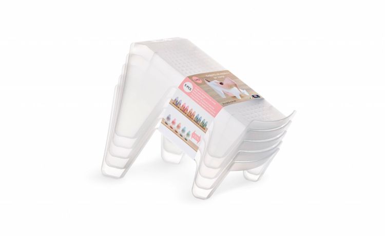 Set 5 step salvaspazio per scarpe trasparenti- -Trasparente-Plastica-14 cmx14 cm