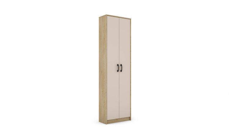 Point armadio multiservizio 2 ante bianco/cemento--Cemento-Nobilitato-190 cmx55 cm